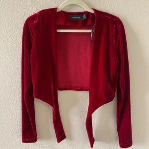 MINKPINK Red Velvet Cardigan